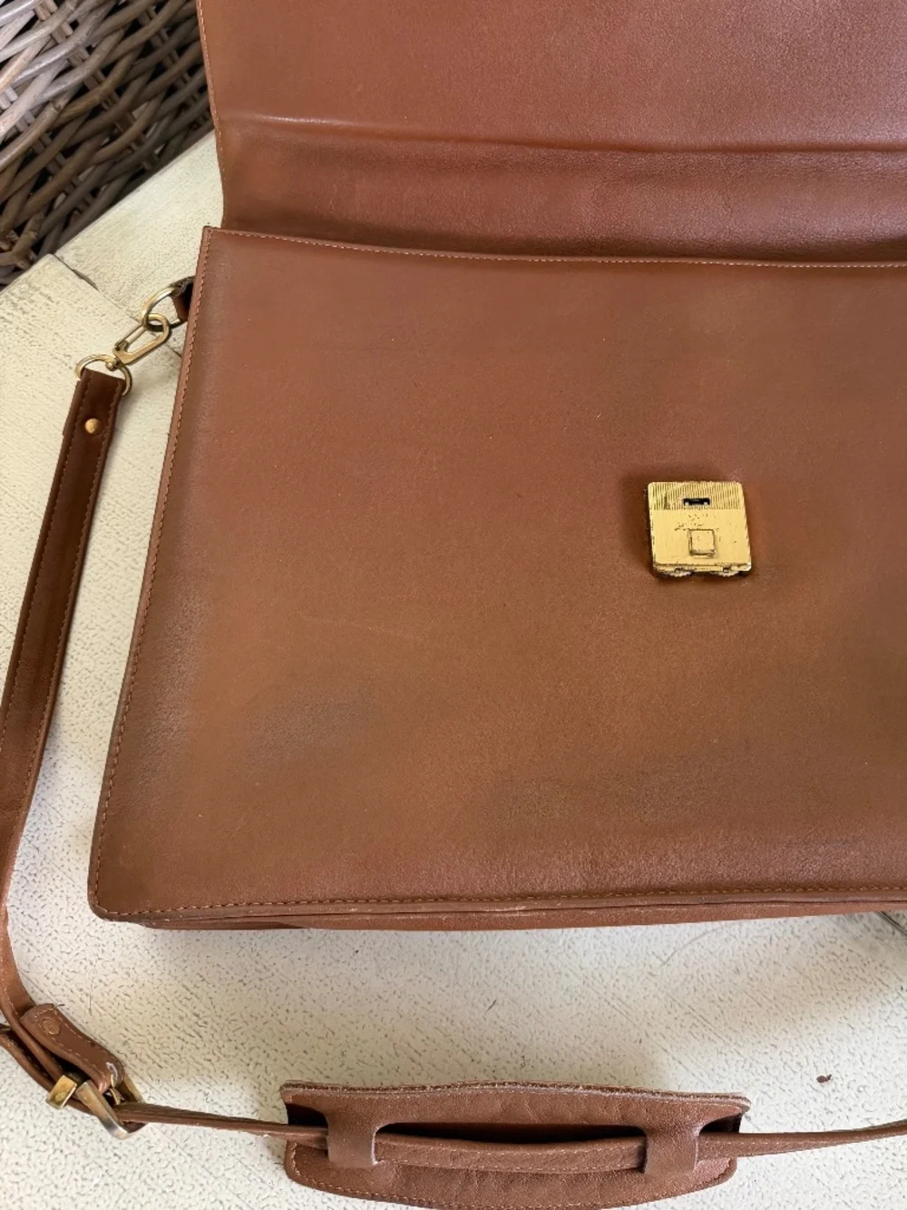 Vintage Cole Haan Leather Messenger Bag